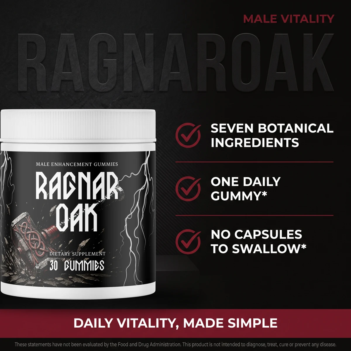Why RagnarOak: a botanical male vitality gummy taken once a day